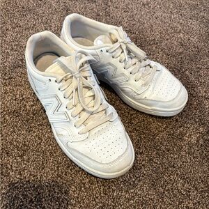 New Balance White Classic Sneakers with Retro Design